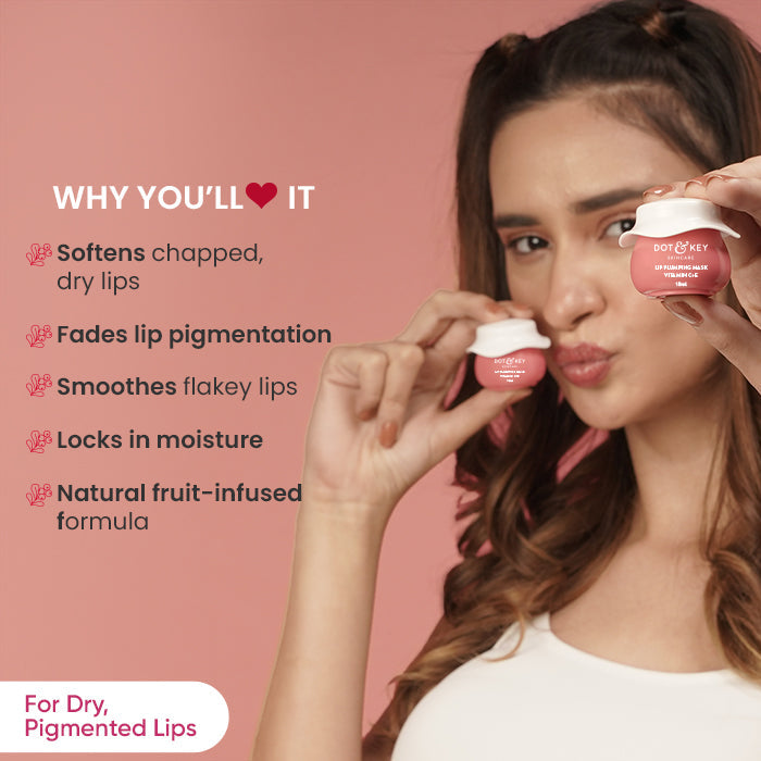 Dot & Key Lip Plumping Mask with Vitamin C + E - Turmeric Oil and Lingonberry