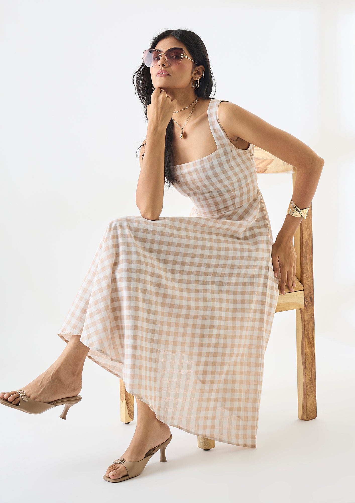 Studio OJS Gingham & Grace Midi Dress