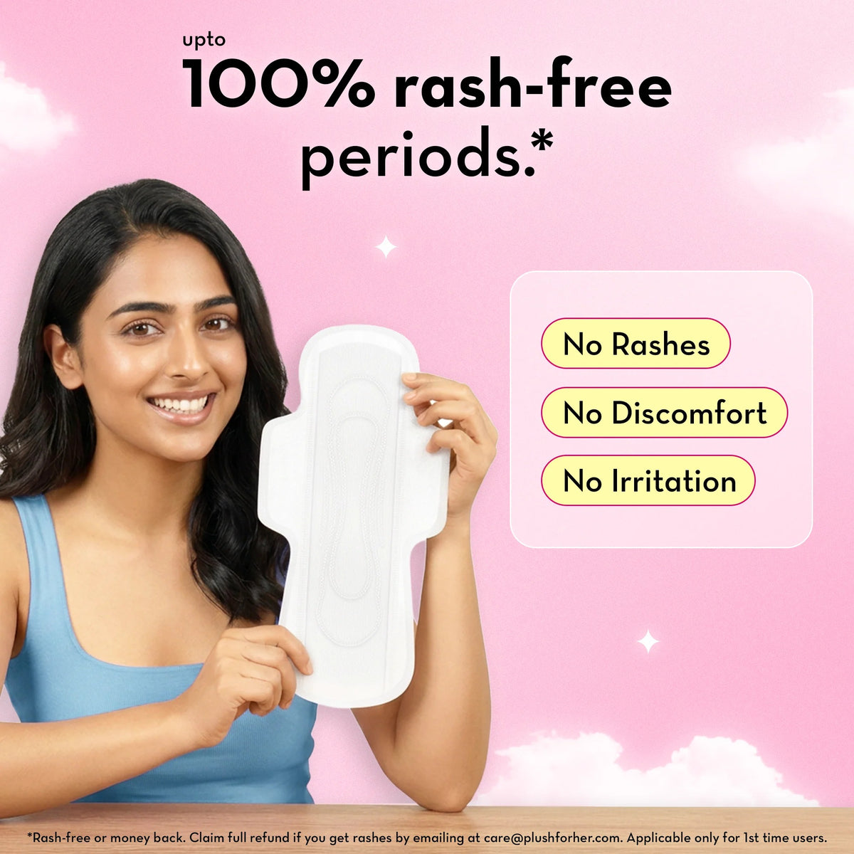Plush Ultra-Thin Sanitary Pads for Women 14 Pcs | 8 XL Pads (Light-Medium Flow) 6 XXL Pads (Heavy Flow) 2 Panty Liners