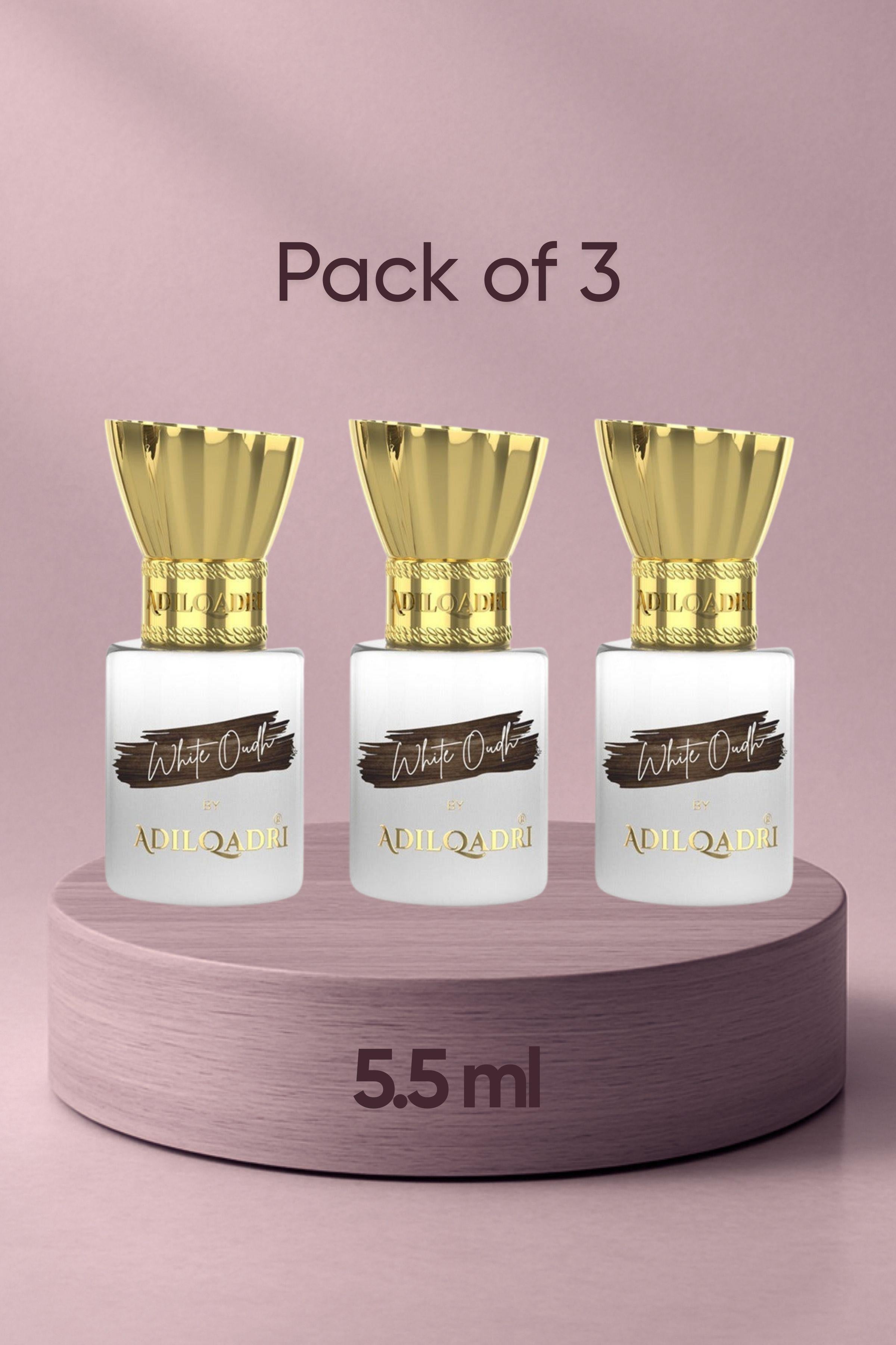 AdilQadri White Oudh Luxury Attar Perfume - Pack of 3 (5.5ml)
