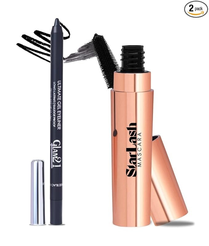 Glam21 Eye Combo (Gel Kajal + Star Lash Mascara)