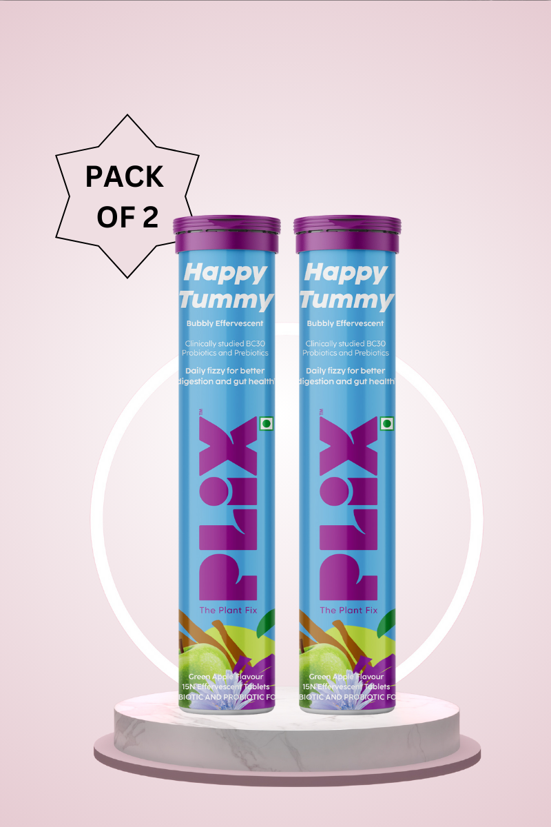 Plix Happy Tummy Pre & Probiotic Tablets (Green Apple, Pack of 2)