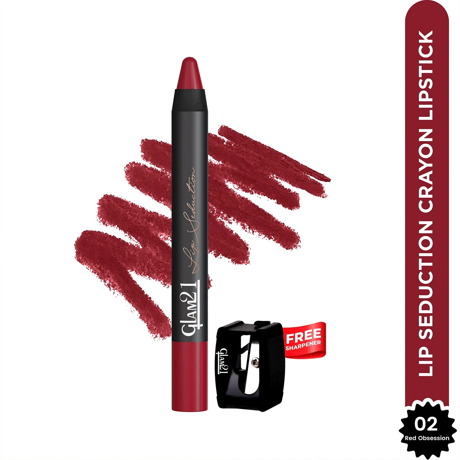 Glam21 Lip Seduction Non- Transfer Crayon Lipstick - Red Obsession