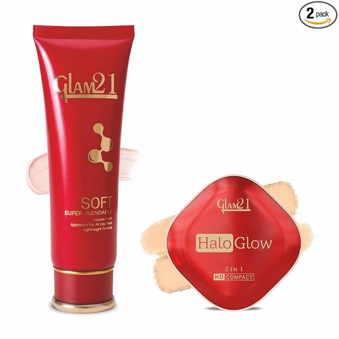 Glam21 BB Foundation (Light Medium) + Halo Glow Compact (Ivory)