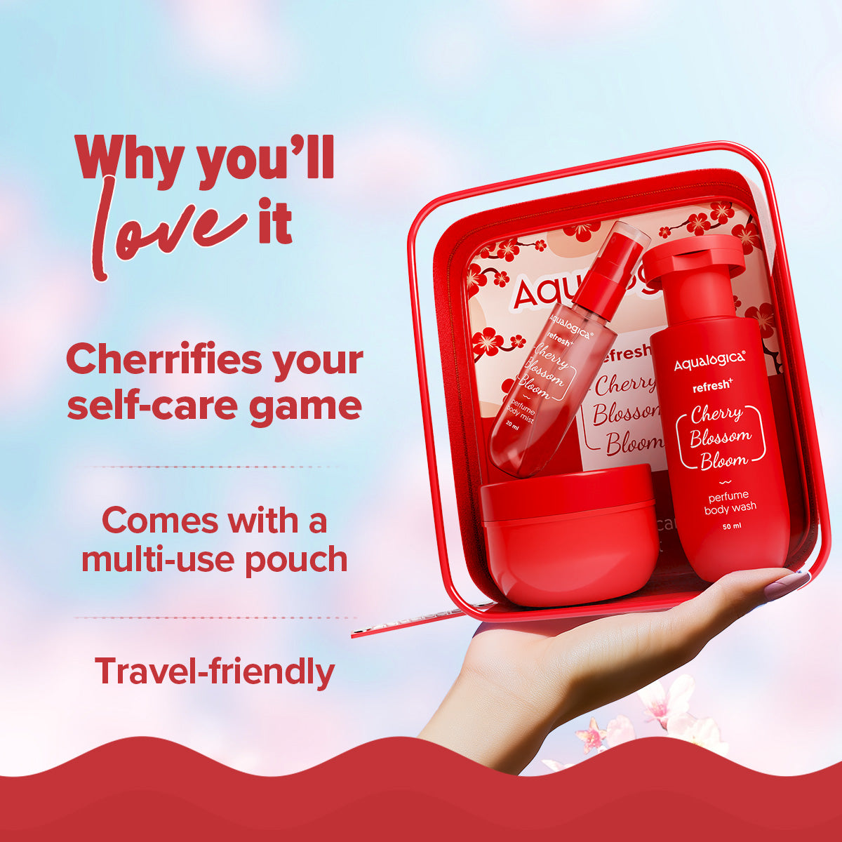 Aqualogica Refresh+ Body Care Set - Cherry Blossom Bloom