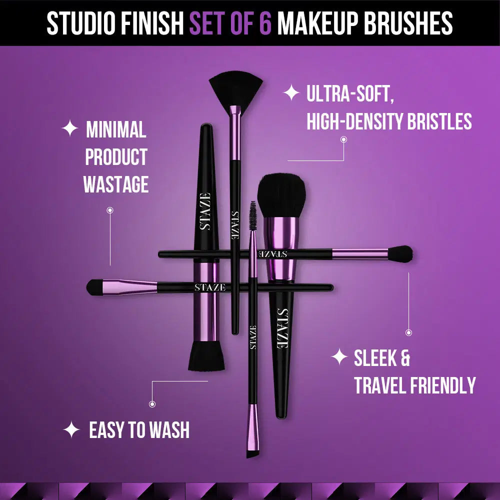 Staze Studio Finish Set of 6 Makeup Brushes