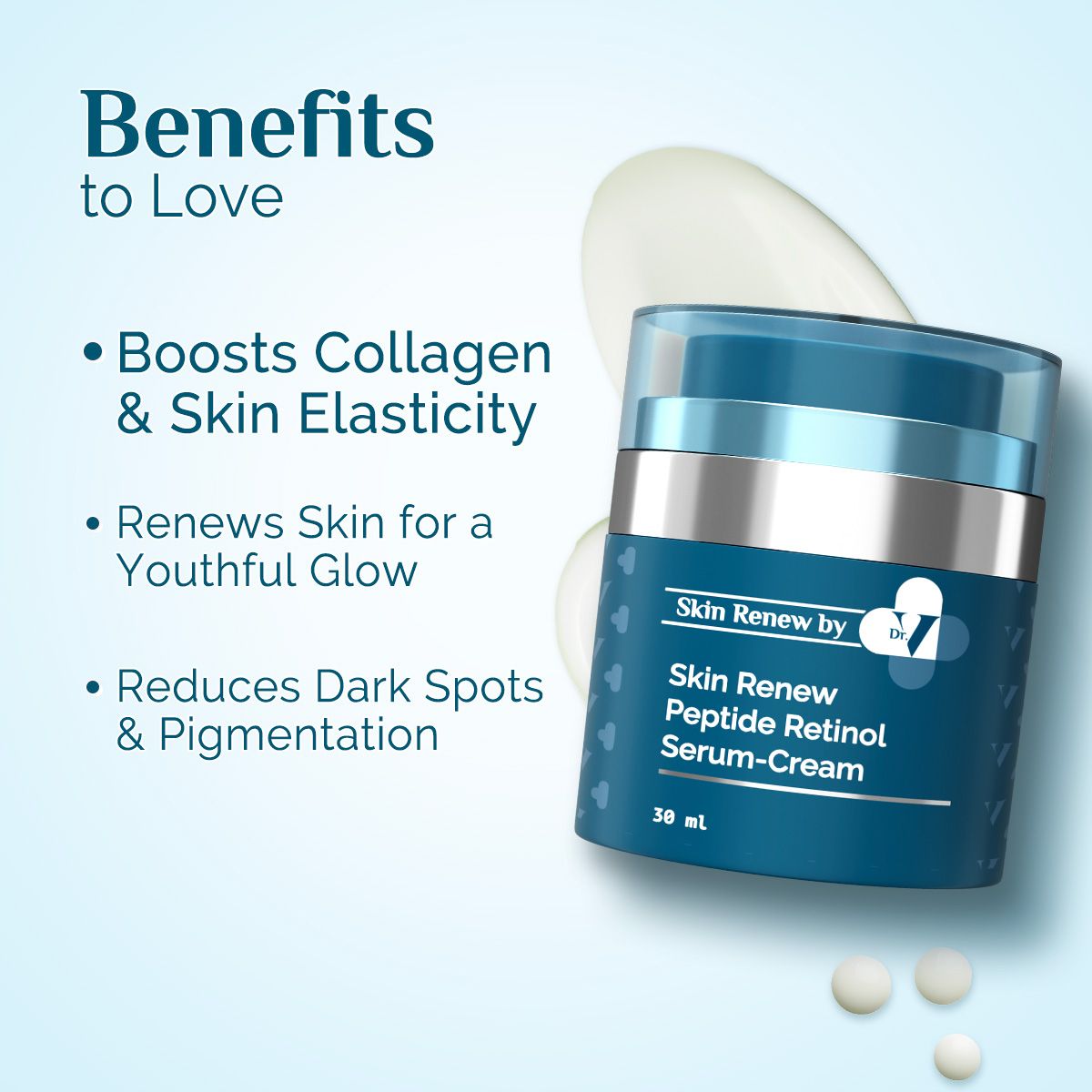 Derma Co X Dr V Skin Renew Peptide Retinol Serum-Cream with Peptide & Retinol - 30ml