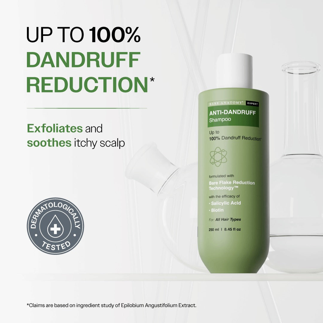 Bare Anatomy Anti Dandruff Shampoo with Salicylic Acid & Biotin - Pack of 2