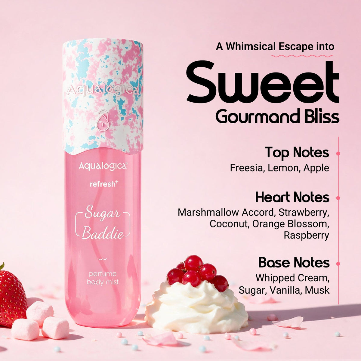 Aqualogica Refresh+ Sugar Baddie Perfume Body Mist - 150ml