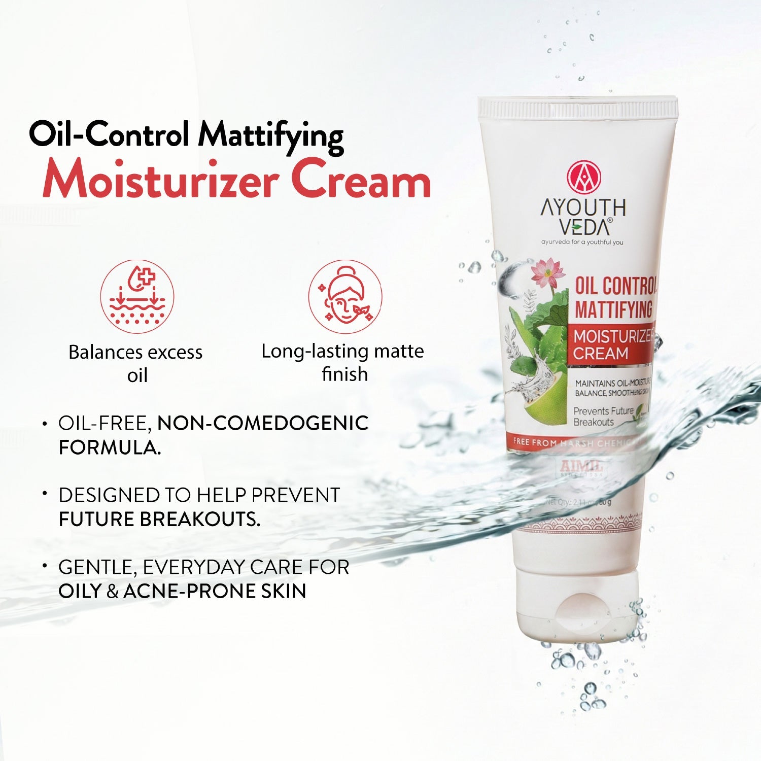 Ayouthveda Oil Control Mattifying Moisturizer (60g)