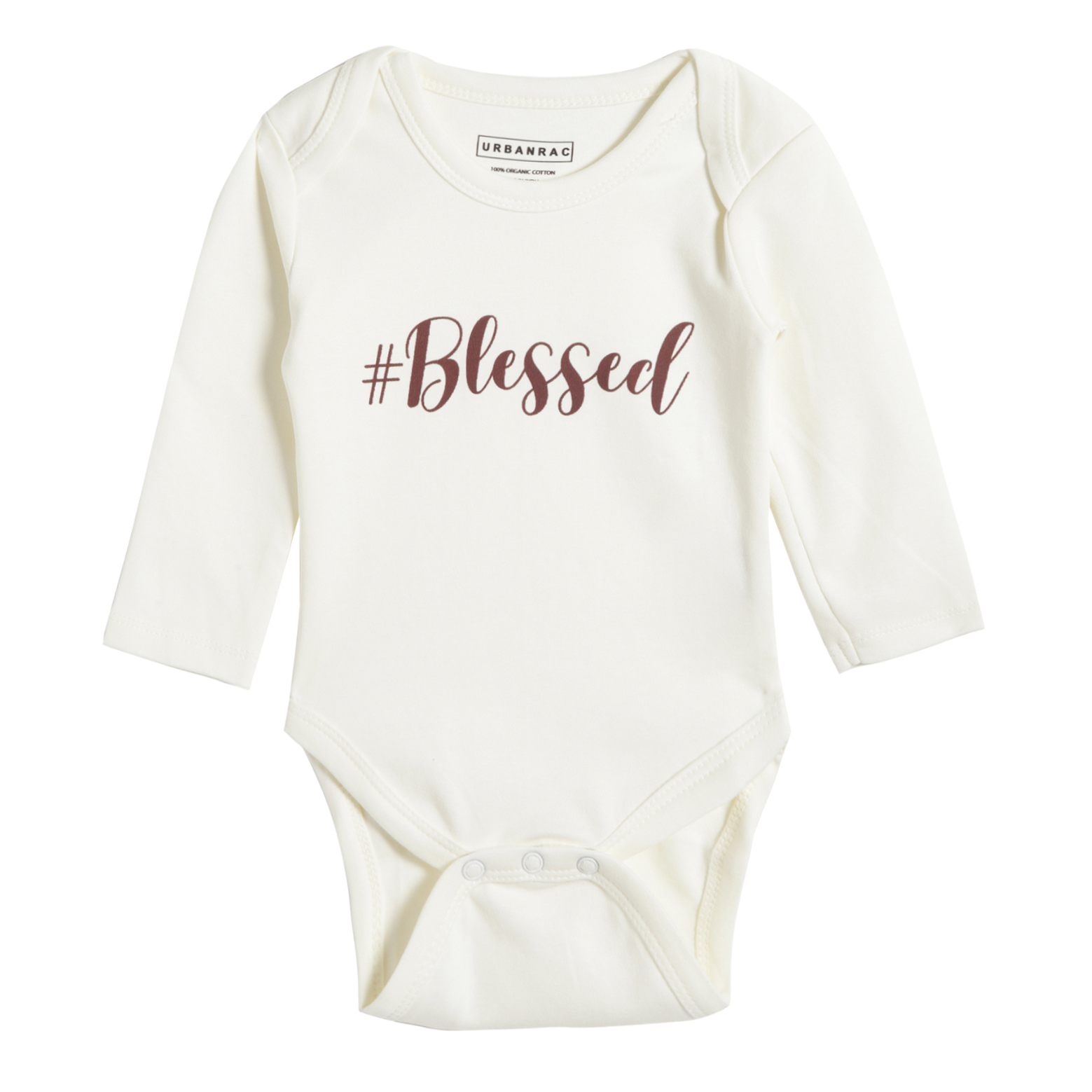 Urbanrac GOTS Certified Organic Cotton Full Sleeves Baby Onesies - Blessed