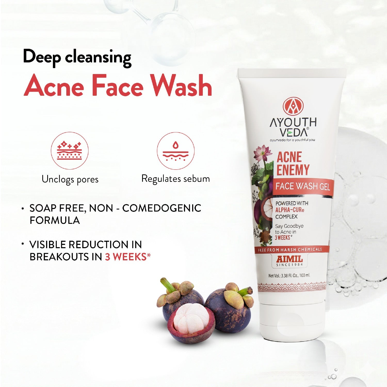 Ayouthveda Acne Enemy Face Wash Gel (100ml)