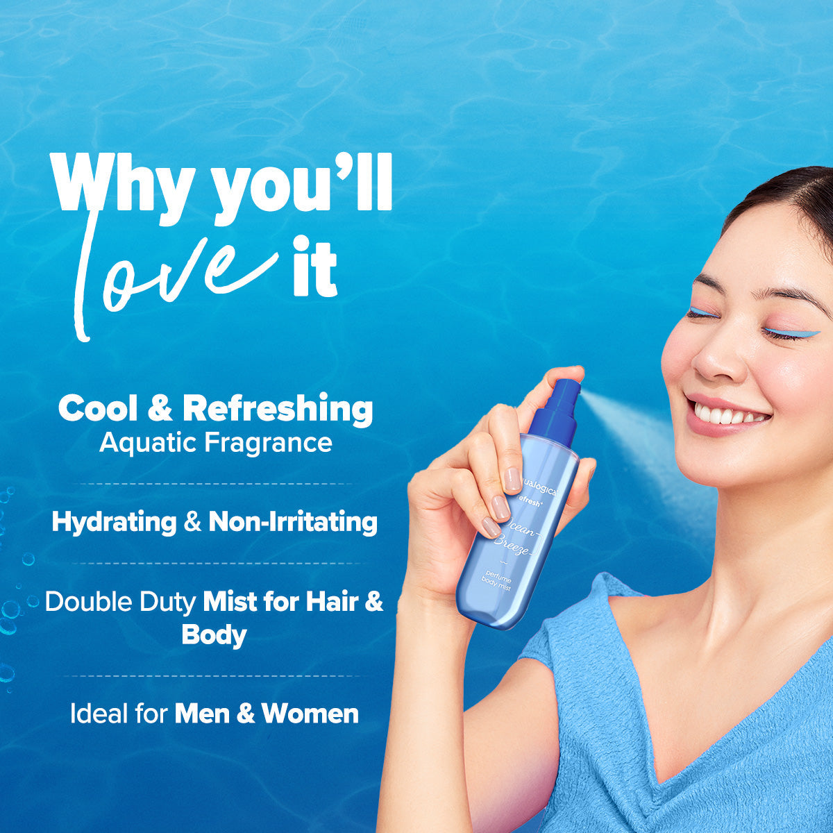 Aqualogica Refresh+ Perfume Body Mist - Ocean Breeze