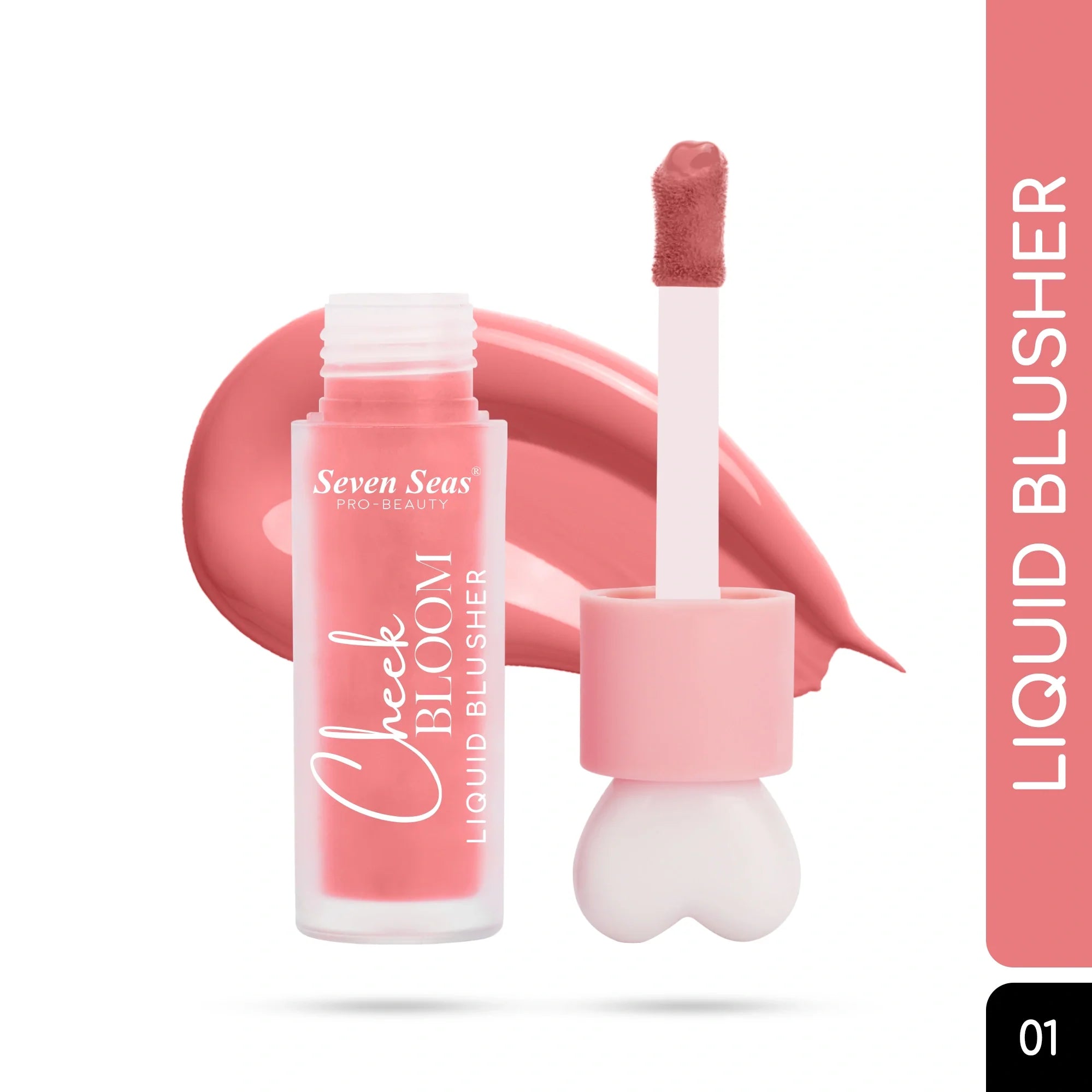 Seven Seas Shade-1 - Cheek Bloom Liquid Blusher for Women