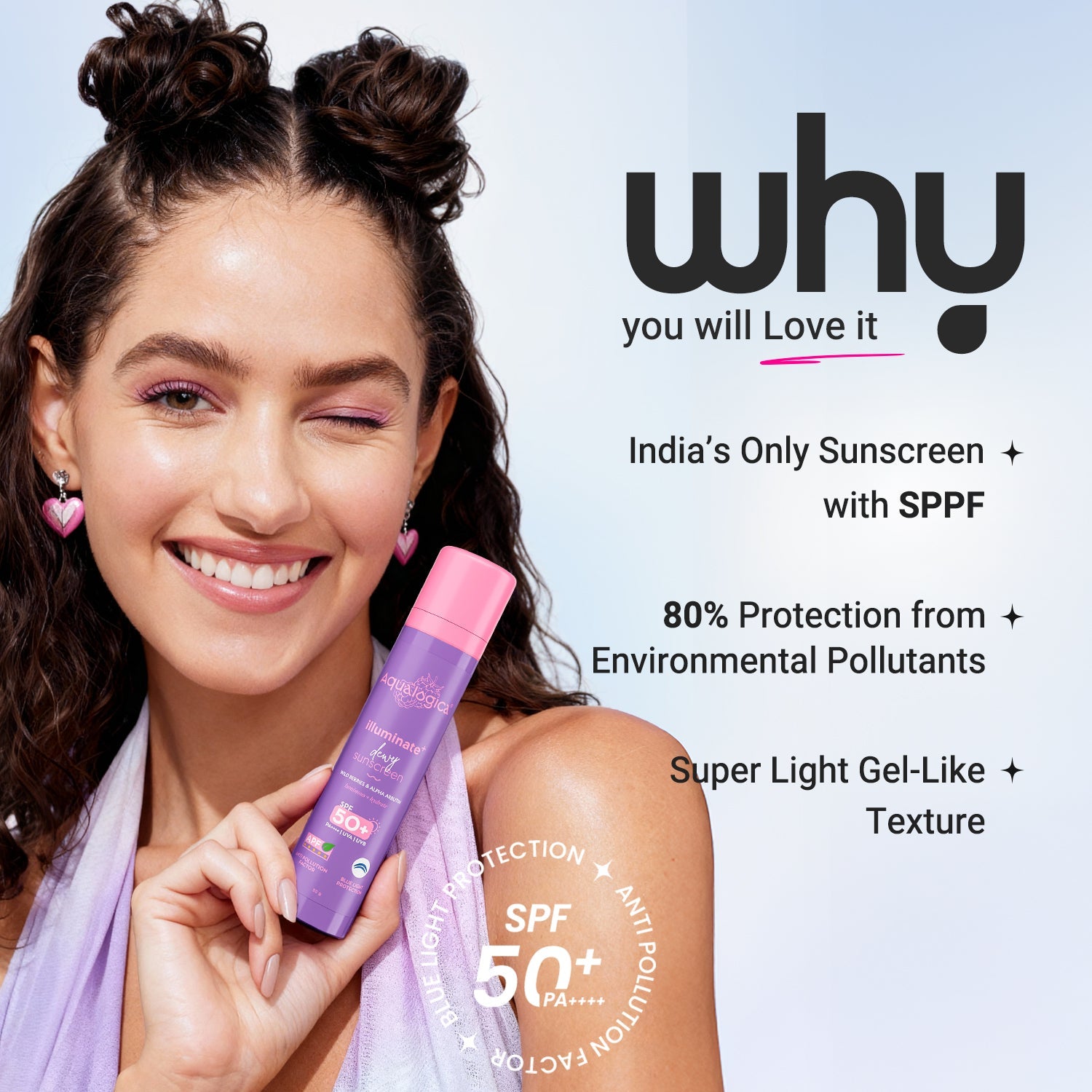 Aqualogica Illuminate+ Dewy Gel Sunscreen Spf 50+ Pa++++