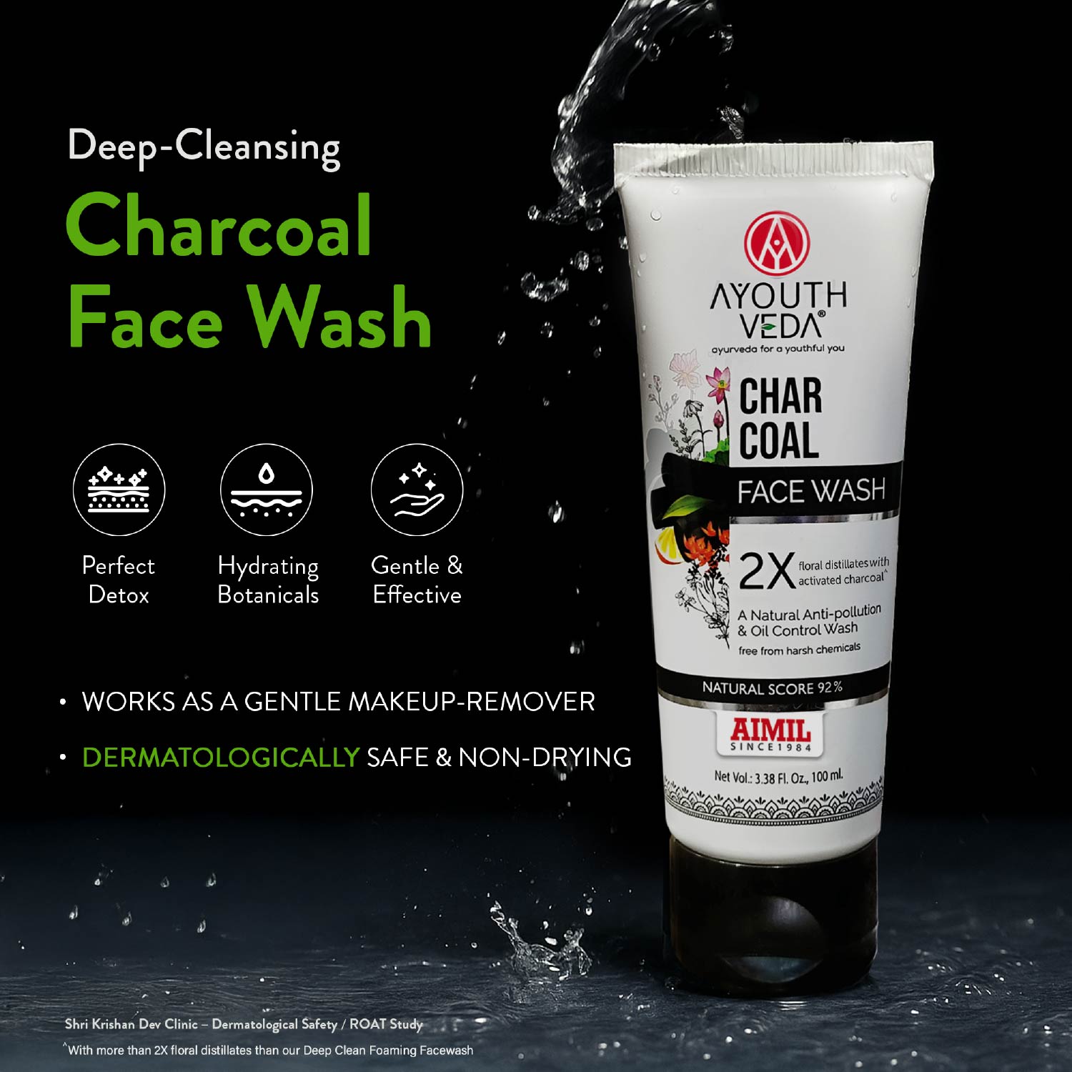 Ayouthveda Charcoal Face Wash (100ml)