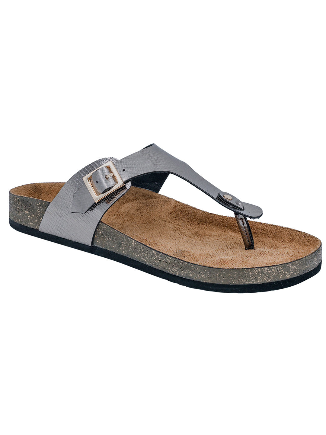 LYDC London - Gunmetal L Grain Sandals for Women - Regent - Gunmetal