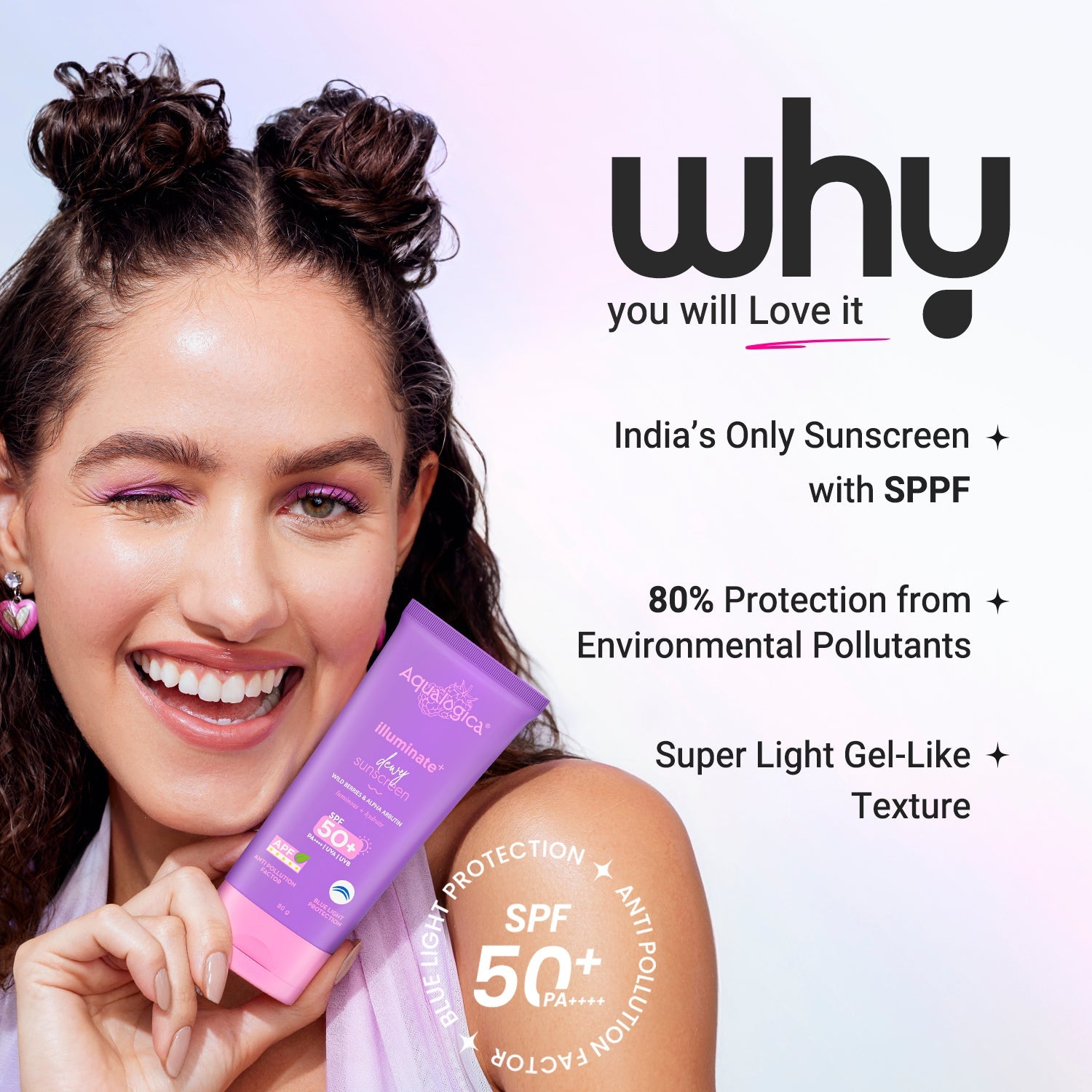Aqualogica Illuminate+ Dewy Gel Sunscreen Spf 50+ Pa++++