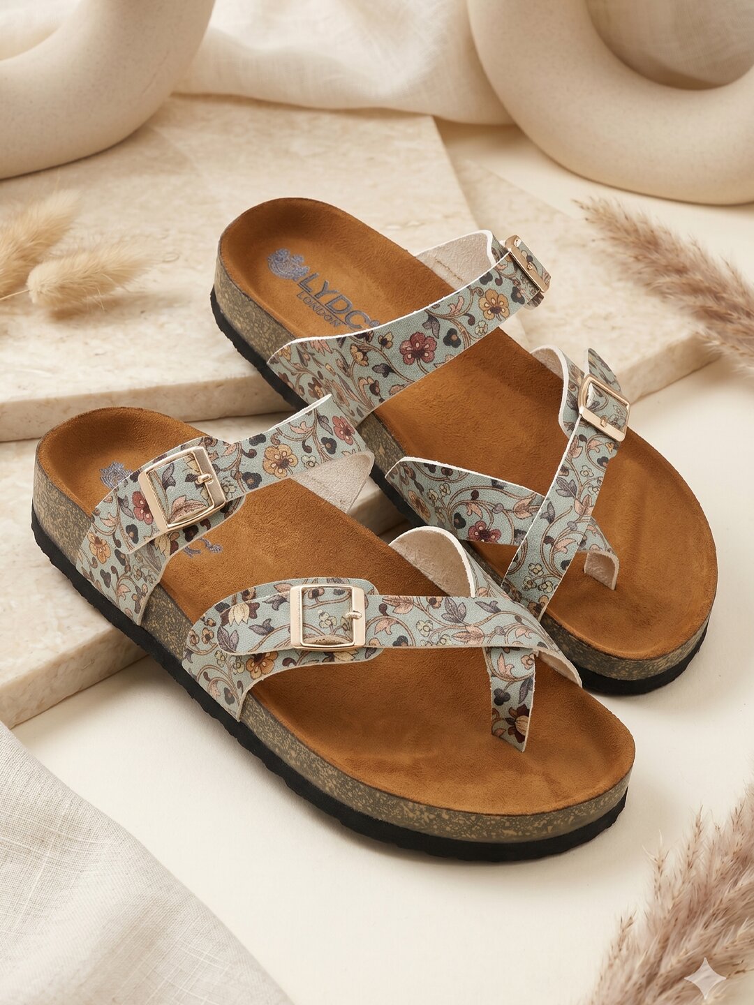 LYDC London - Women's Madhubani Print Fashion Sandals - Soho - Green