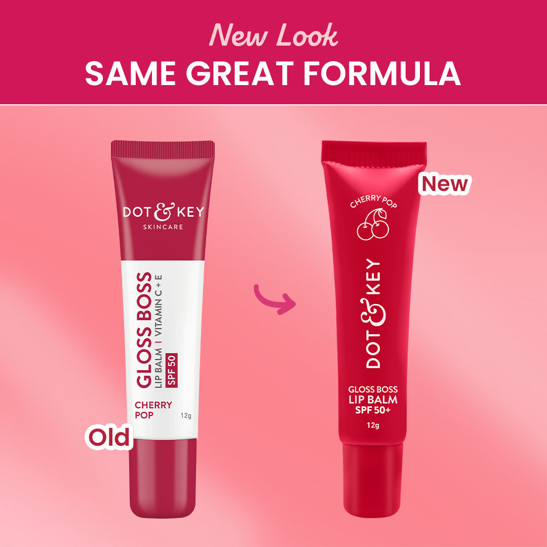 Dot & Key Vitamin C + E Gloss Boss Lip Balm In-Vivo Tested SPF 50+ PA+++ - Cherry Pop Medium Tinted