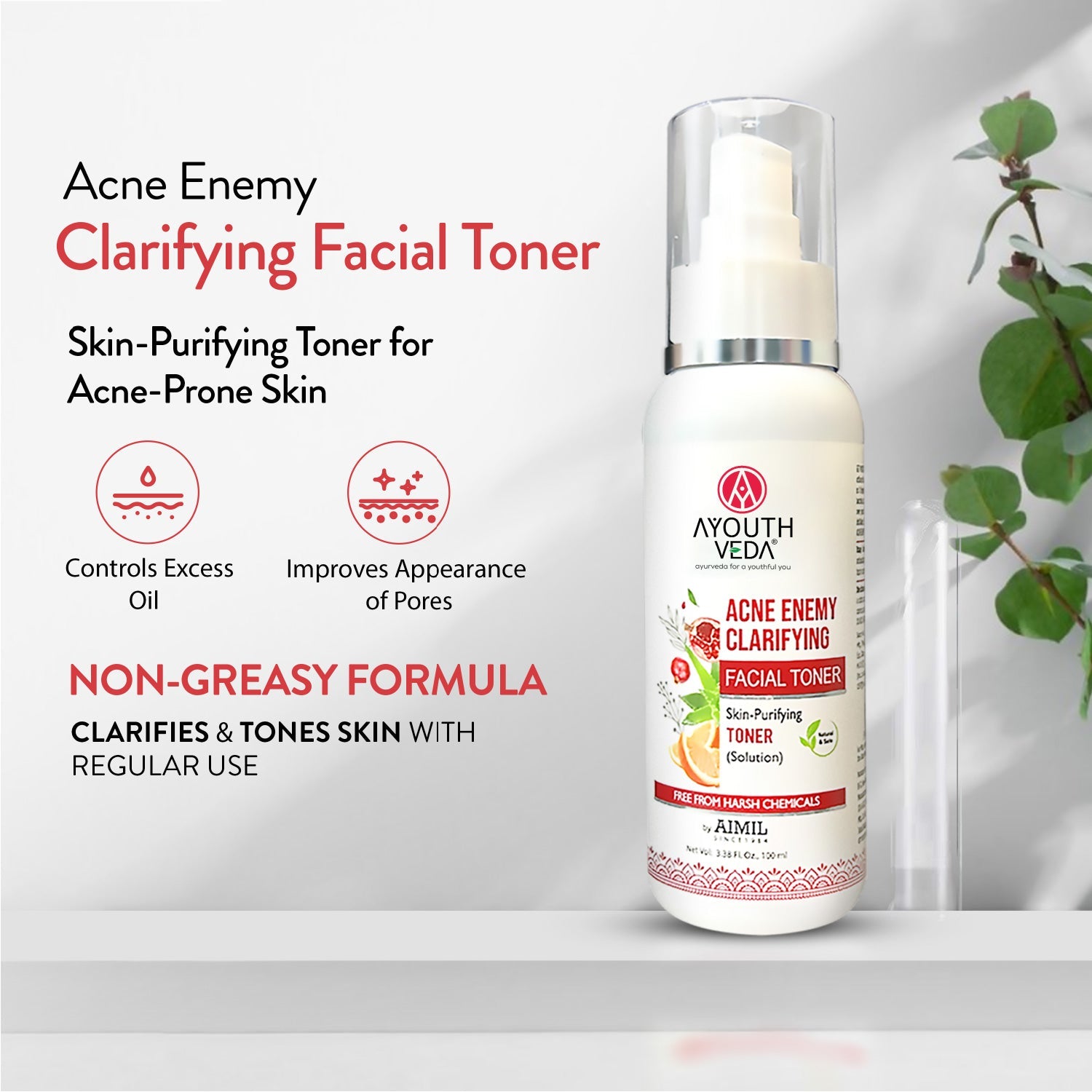 Ayouthveda Acne Enemy Clarifying Facial Toner - 100ml