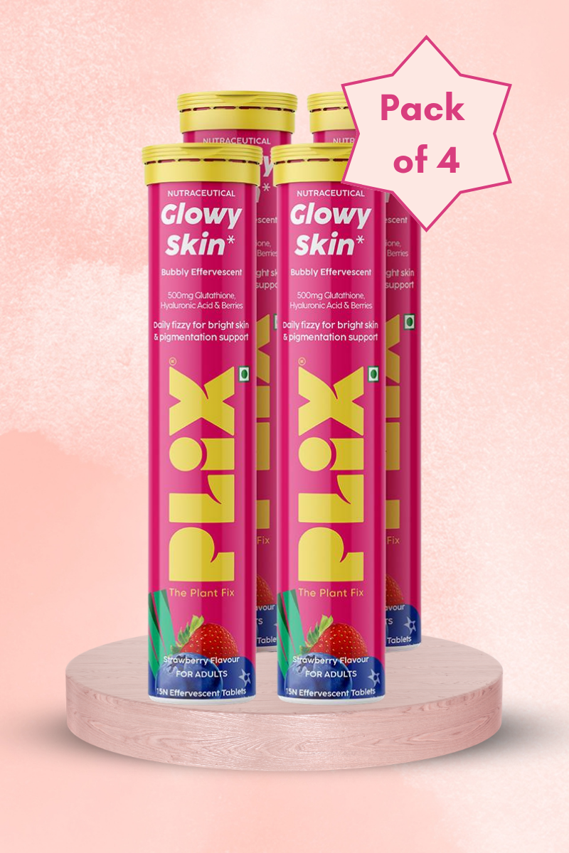 Plix Skin Glow Glutathione Tablets (Strawberry, Pack of 4)