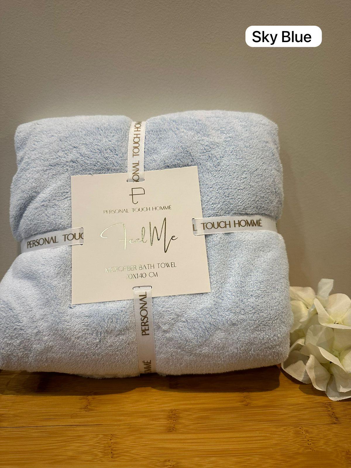 Personal Touch Feel Me Microfiber Bath Towel - Sky Blue