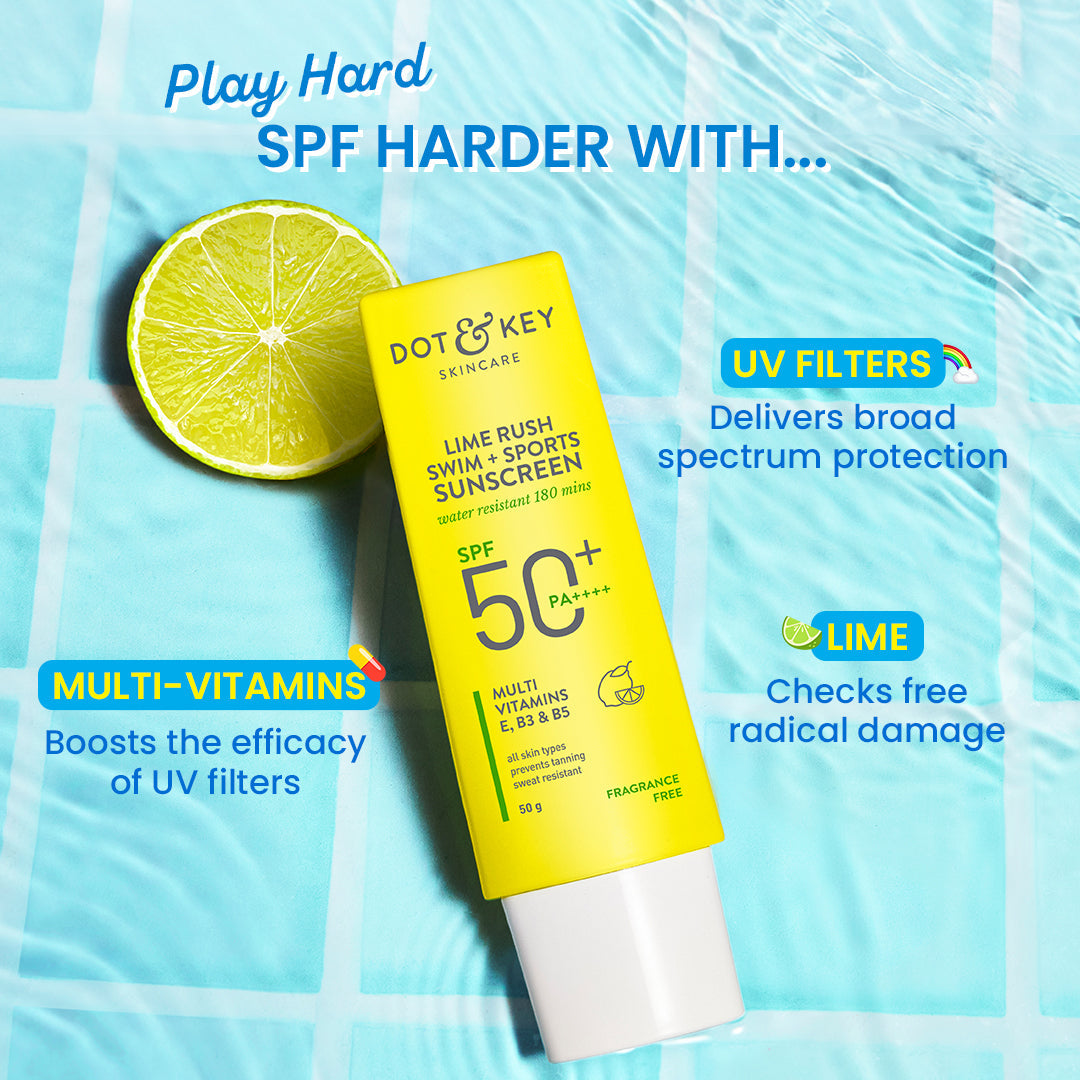 Dot & Key Swim + Sports Sunscreen, In-Vivo Tested SPF 50+ PA++++ - 50g