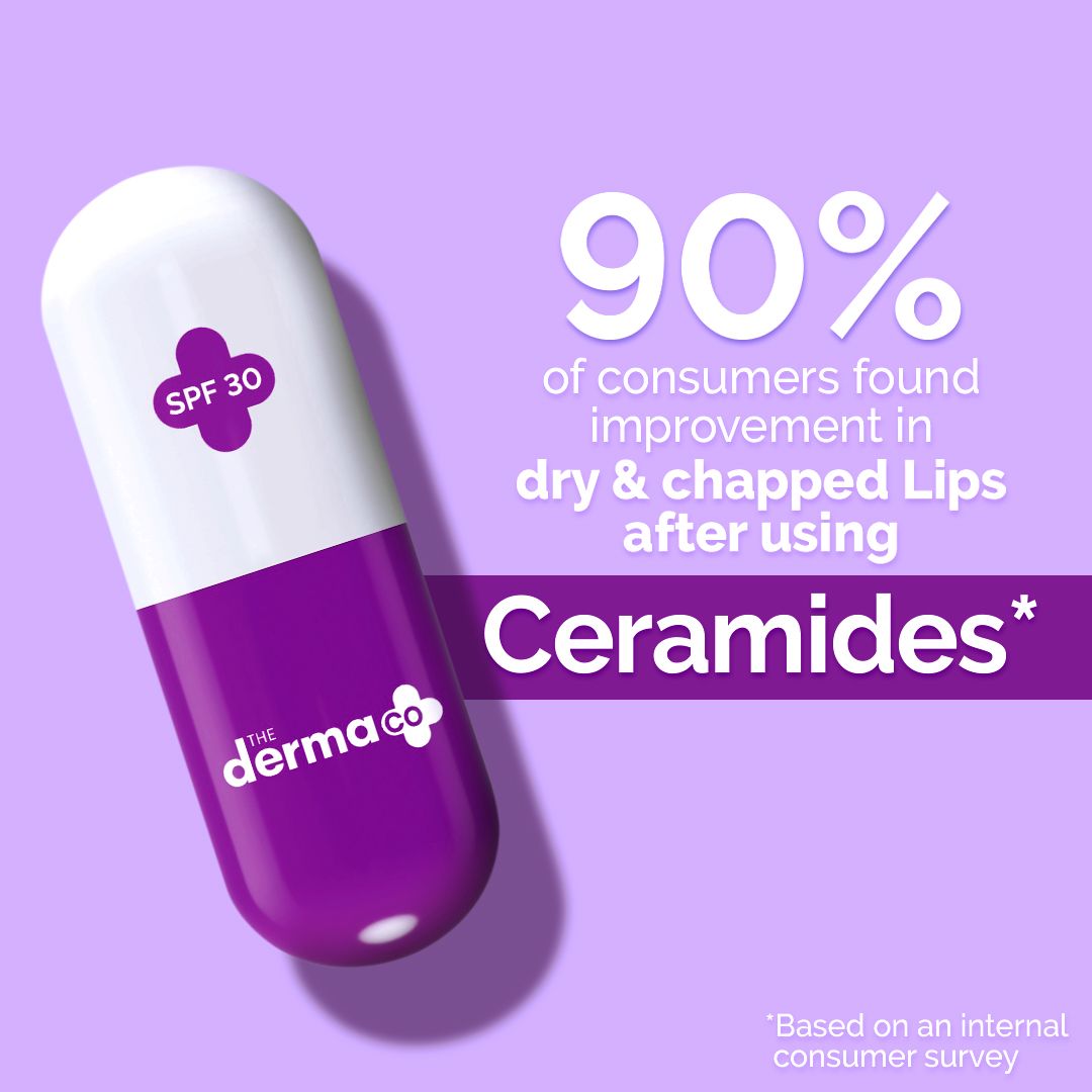 Derma Co 1% Ceramide Complex Lip Balm with Ceramides & Vitamin E, SPF 30 PA++
