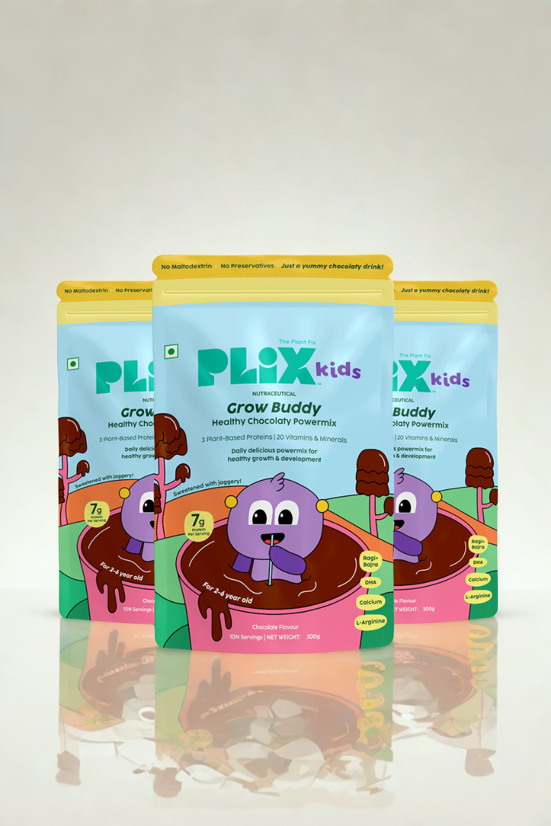 Plix Grow Buddy Healthy Chocolaty Powermix - Pack of 3