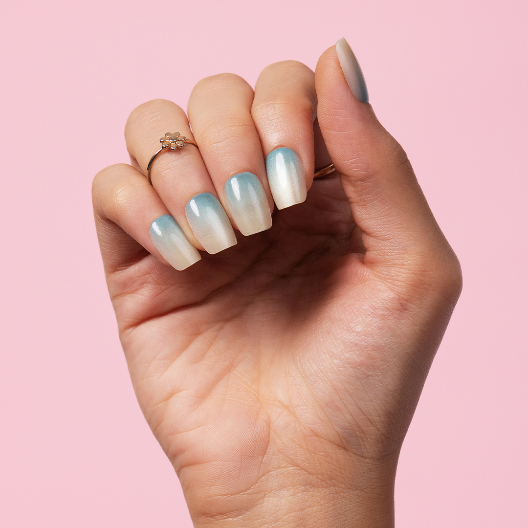 Gush Beauty Ocean, Cat Eye - Medium Square Press-On Nails