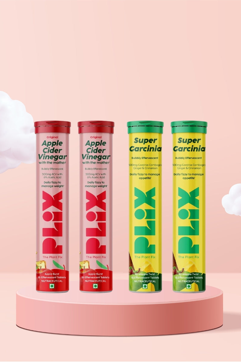 Plix ACV Effervescent Tablets & Super Garcinia Combo (Pack of 4)
