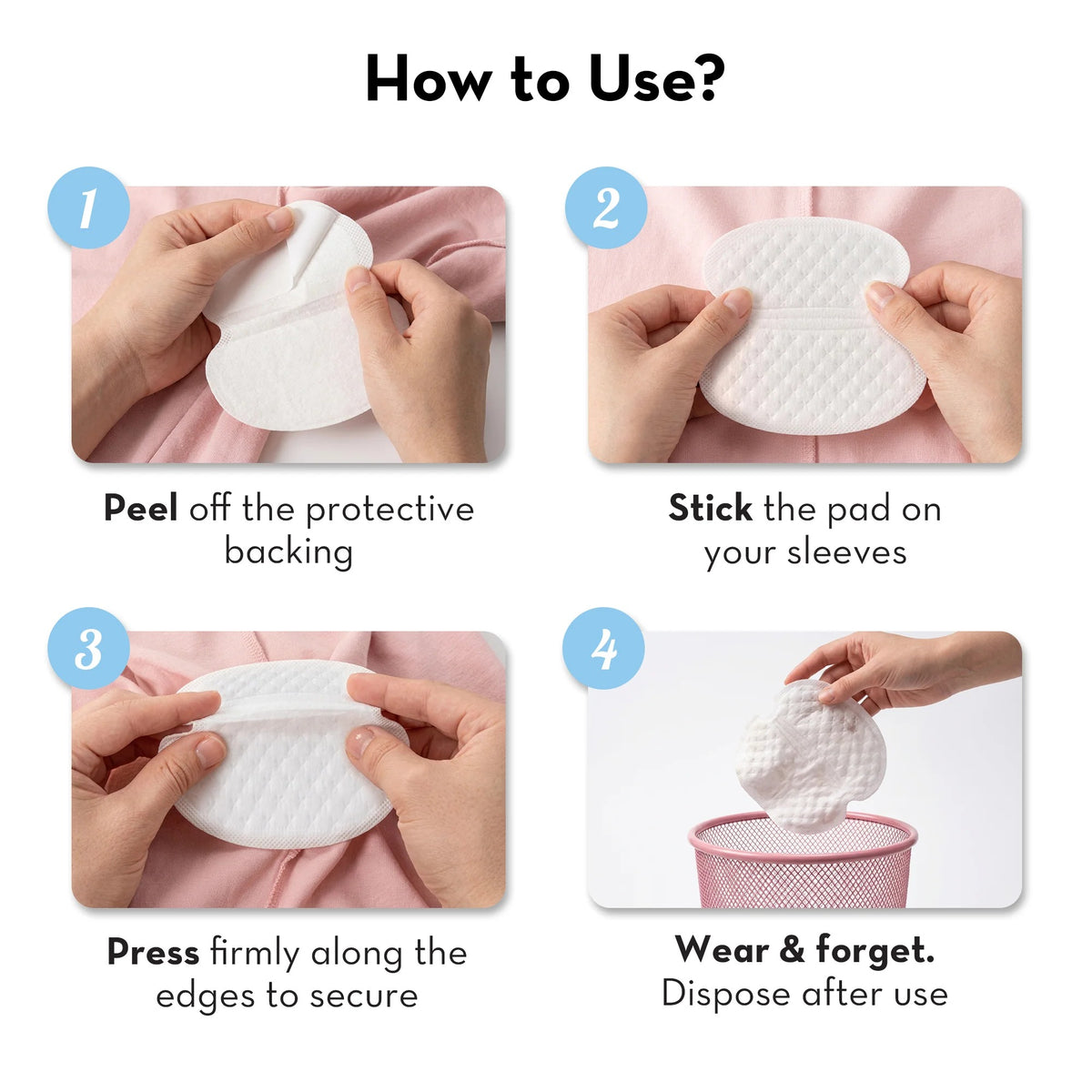 Plush Disposable Underarm Sweat Pads for Men & Women | Pack of 20