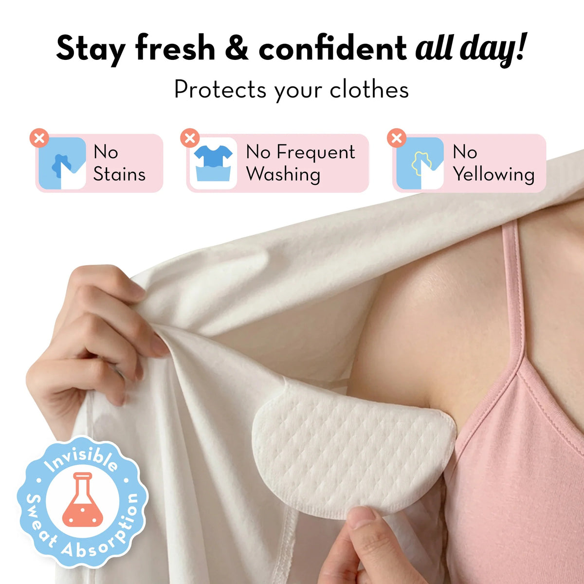 Plush Disposable Underarm Sweat Pads for Men & Women | Pack of 20