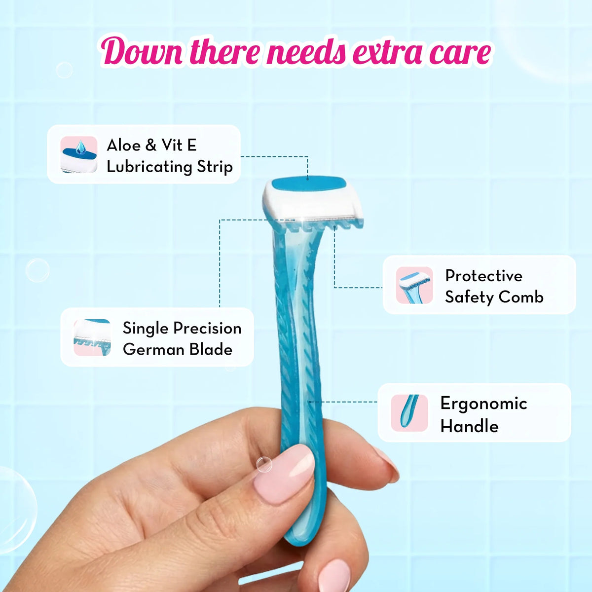 Plush Reusable Bikini Razor for Women (2 Pcs)