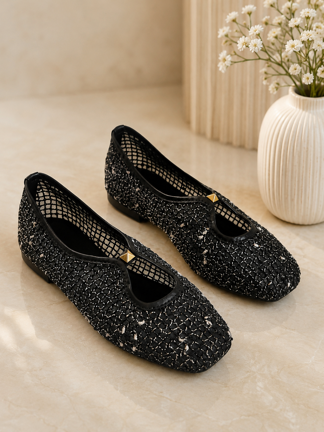 Sandal Stories Midnight Mesh Grace Mary Jane Ballerinas