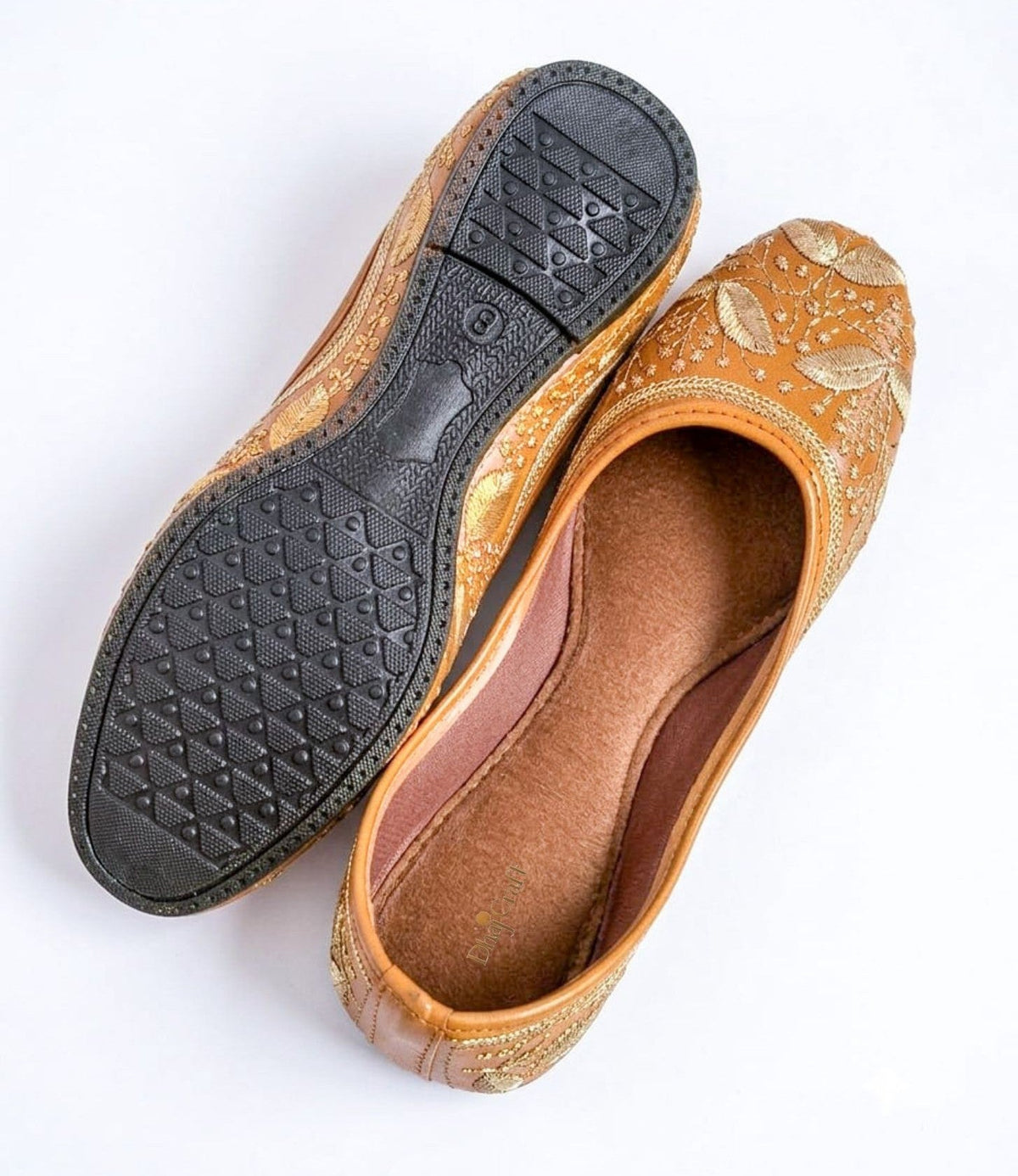 Dhajcraft Brown Embroidered Casual Jutti - Hand wash