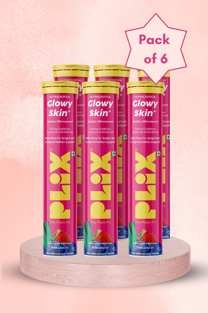 Plix Skin Glow Glutathione Tablets (Strawberry, Pack of 6)
