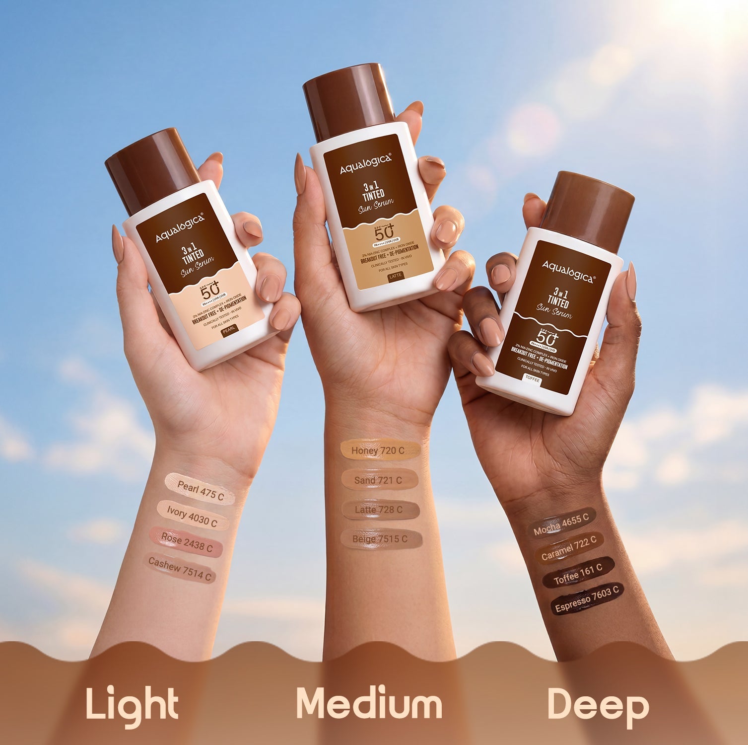 Aqualogica 3-In-1 Tinted Sun Serum - 50g