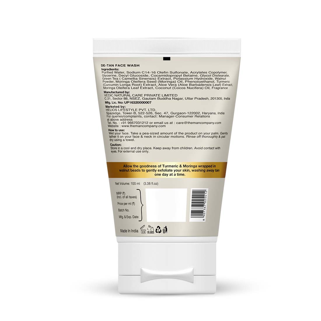 The Man Company De-Tan Face Wash - 100 ML