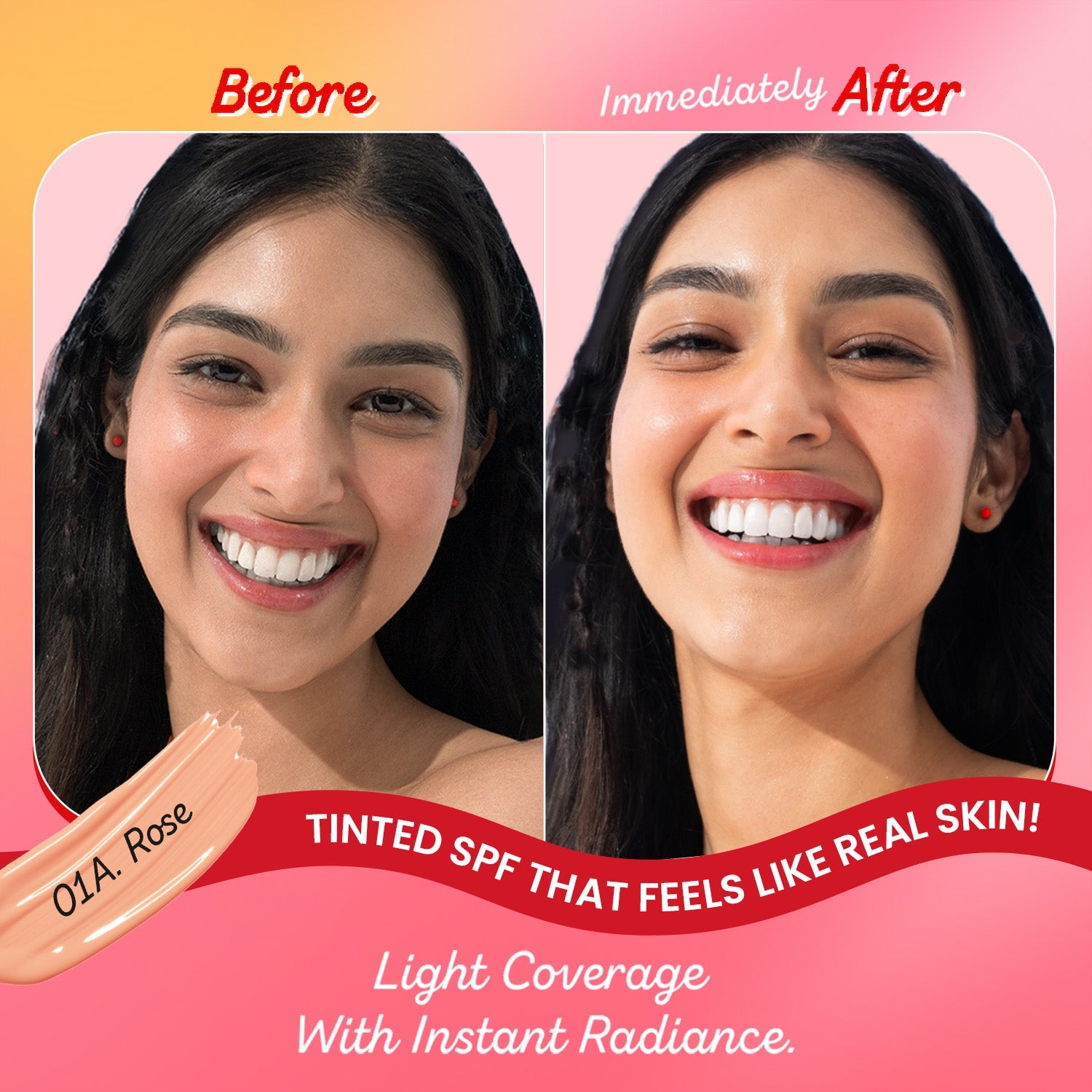Dot & Key Strawberry Dew Tinted Sunscreen, In-Vivo Tested SPF 50+ PA++++ - Rose - 01A Light with Neutral Undertone