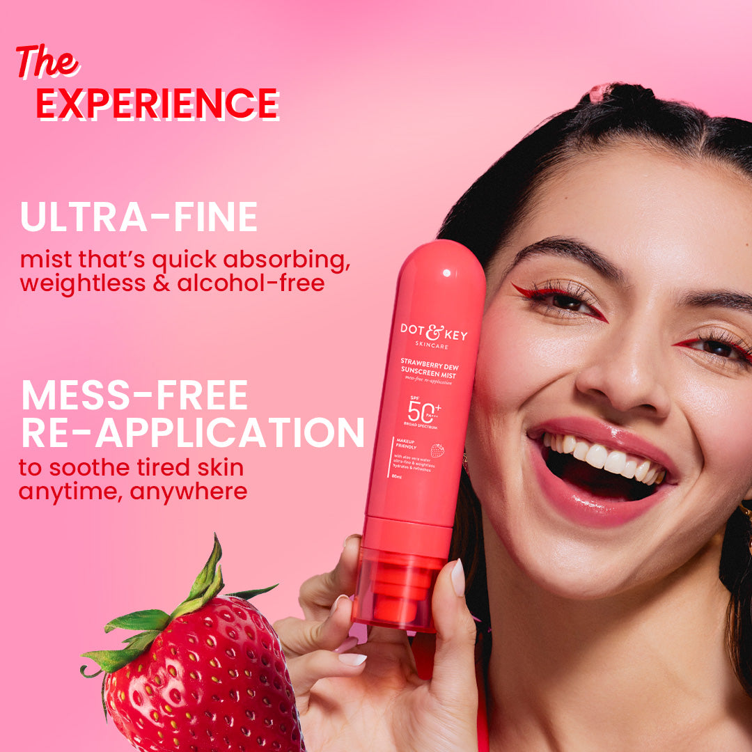 Dot & Key Strawberry Sunscreen Face Mist In-Vivo Tested SPF 50+ PA+++ - 80ml