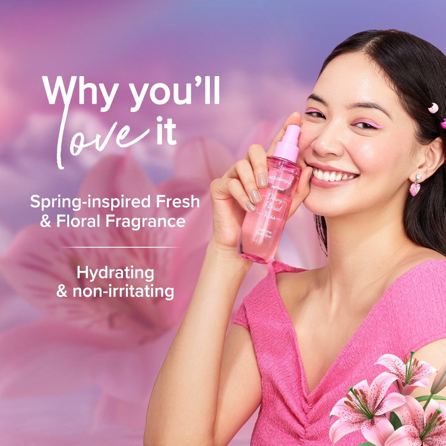 Aqualogica Refresh+ Dewy Floral Kiss Perfume Body Mist