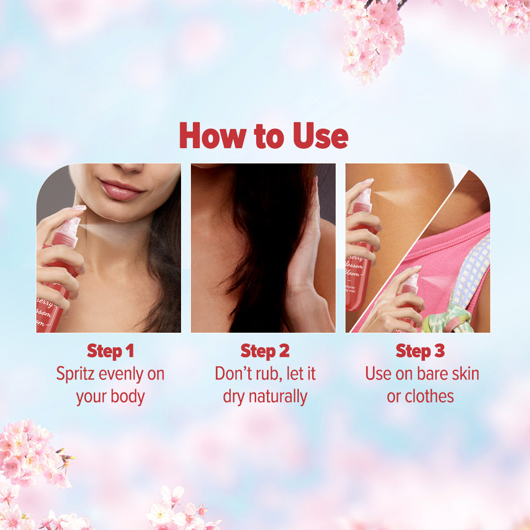Aqualogica Refresh+ Cherry Blossom Bloom Perfume Body Mist - 150ml