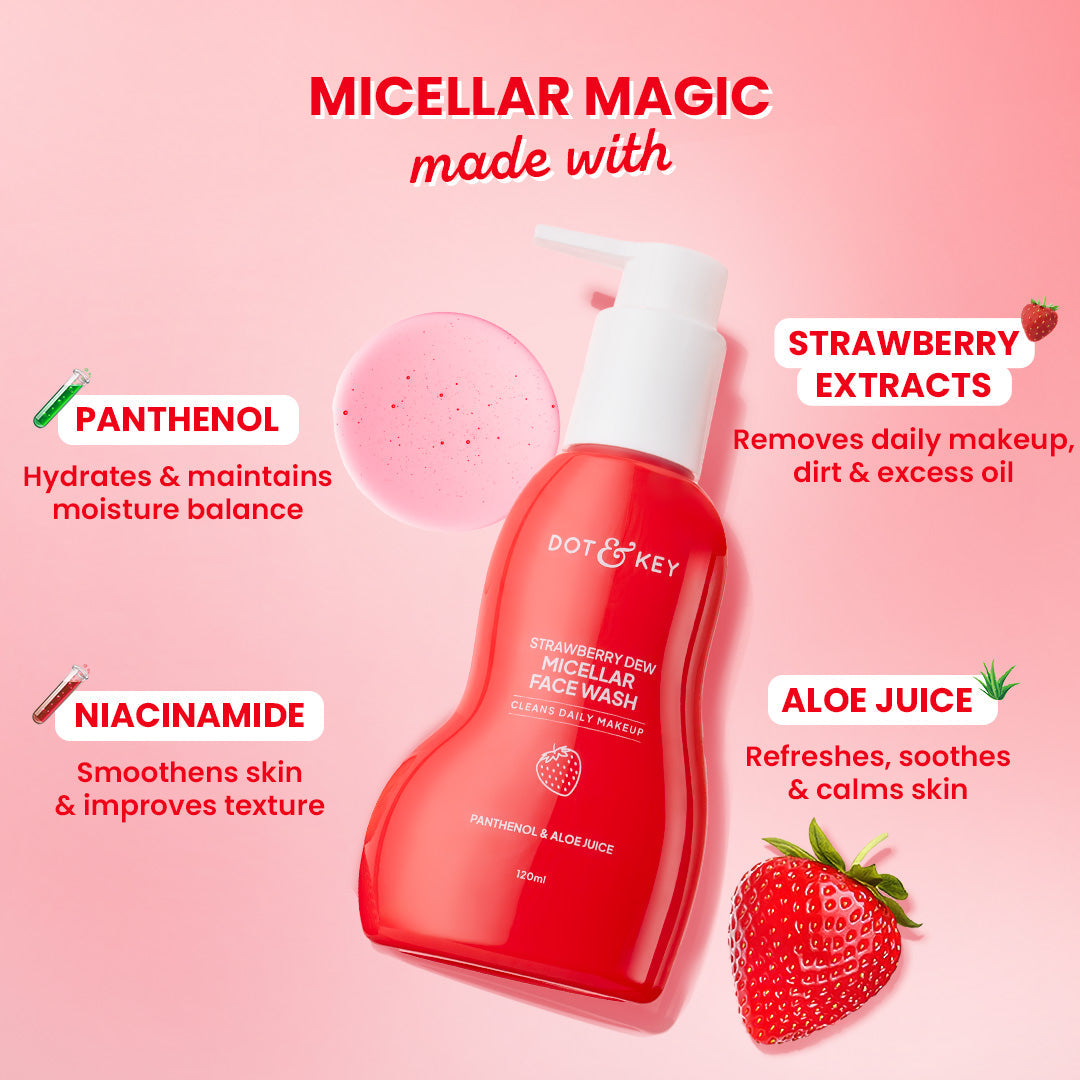 Dot & Key Strawberry Dew Micellar Face Wash - 120ml
