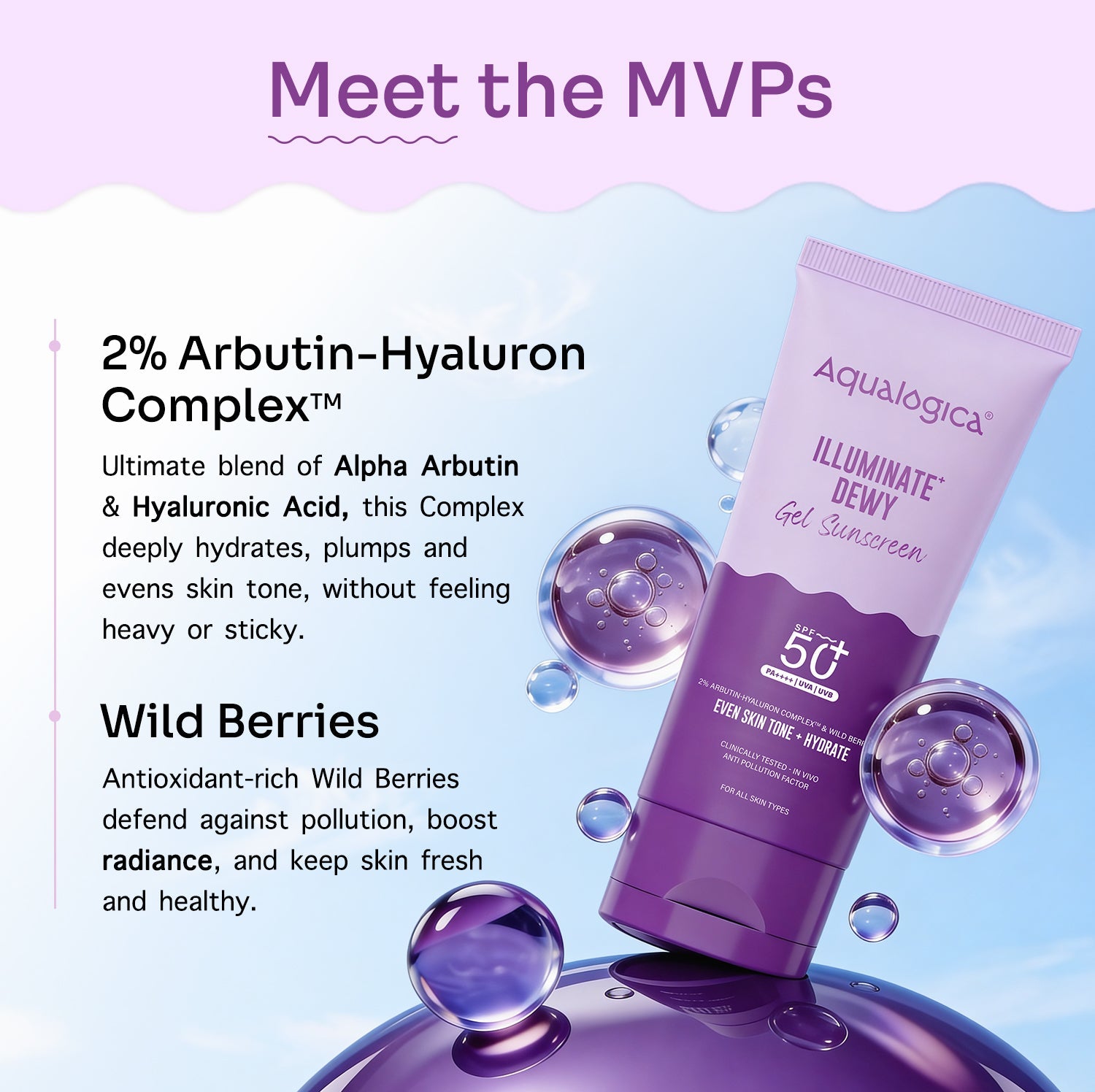 Aqualogica Illuminate+ Dewy Gel Sunscreen Spf 50+ Pa++++