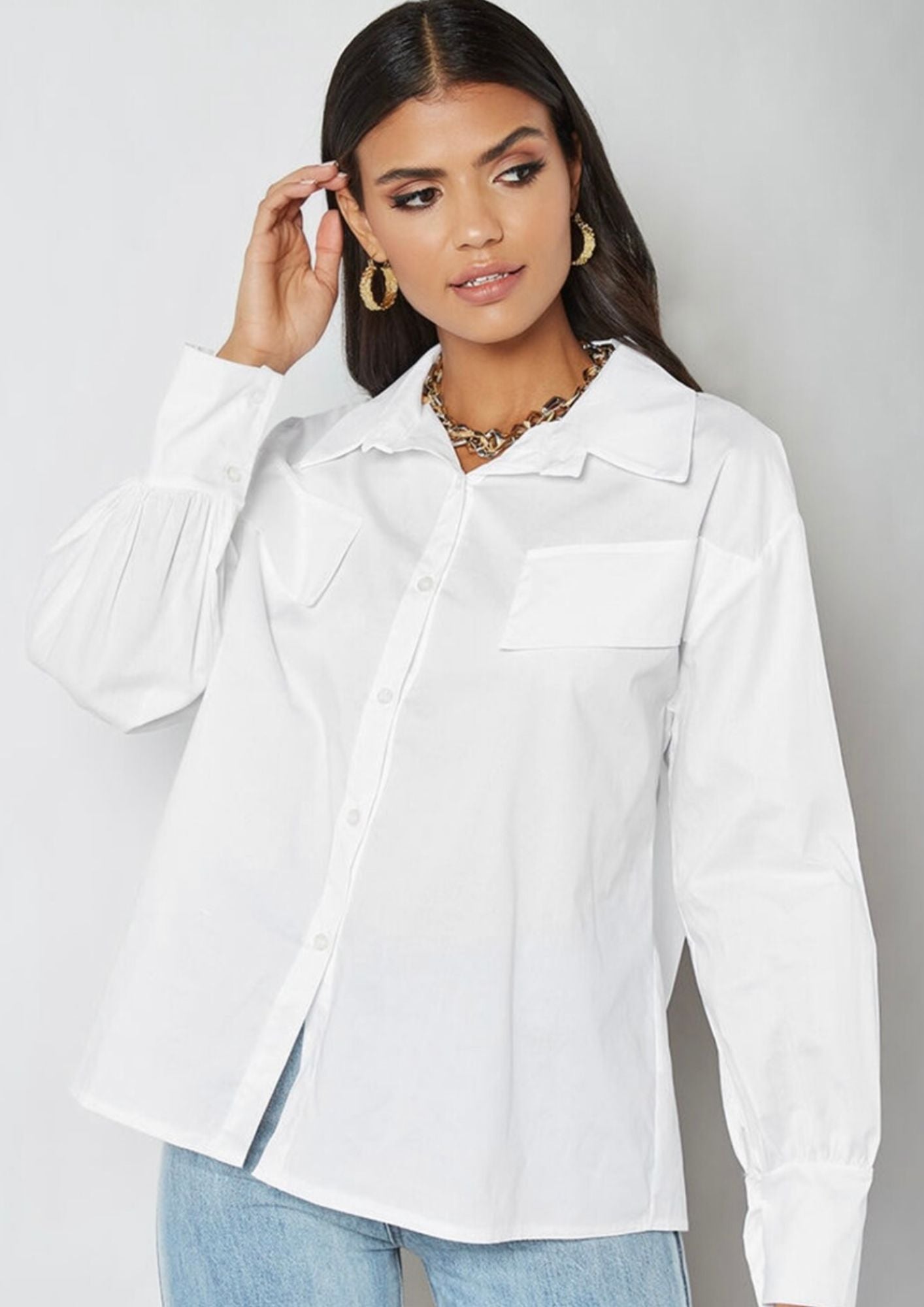 Studio OJS Casual Oversized Shirt - White