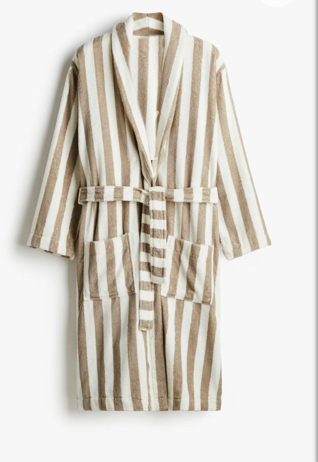 Personal Touch Feel Me Microfiber Bath Robes - Brown Stripes
