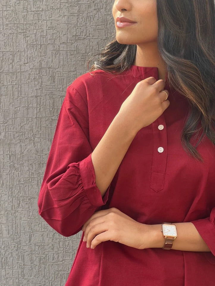 Sugnaa Short Kurta - Sangria