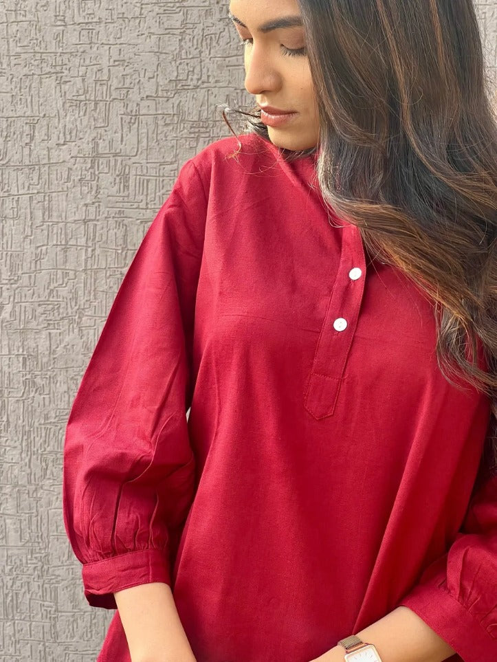 Sugnaa Short Kurta - Sangria
